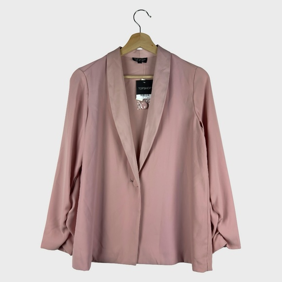 Topshop Jackets & Blazers - Top Shop Oversized Slouchy Blazer in Light Pink